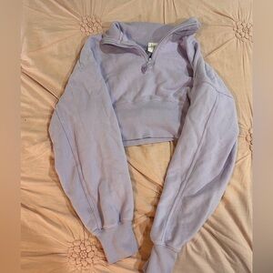 aerie set size large with collared cropped sweatshirt and tennis skort.